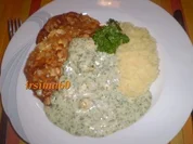 Rezept: Kohlrabi Schnitzel an einer Kräutersoße Kohlrabi Schnitzel an einer Kräutersoße - Rezept