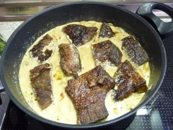 Hauptgerichte : Leber in Kräuter-Crème fraîche - Rezept
