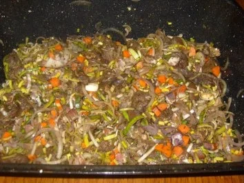 Wildgulasch  ( Wildschwein, Hirsch. Reh oder Wildhase ) - Rezept