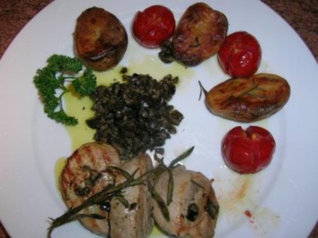 Schweinefilet toskanische Art mit Oliven-Vinaigrette und ...