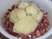 Gemüse: Blumenkohl im Kartoffel - Schinkenbett - Rezept