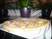 Flammkuchen Porree- Schinken - Rezept