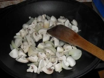 Kürbisgemüse mit Champignons und Speck - Rezept - Bild Nr. 3