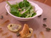 Kartoffel-Blutwurst-Ravioli mit Feldsalatdressing - Rezept