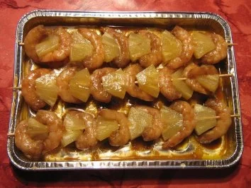 Fruchtige Garnelenspieße mit Curry-Dip - Rezept - Bild Nr. 4