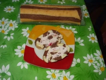 Rezept: Bisquitrolle im Zebralook Bisquitrolle im Zebralook - Rezept