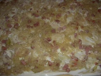 Pikante Kuchen  : Flammkuchen mit dreierlei Käse - Rezept - Bild Nr. 5