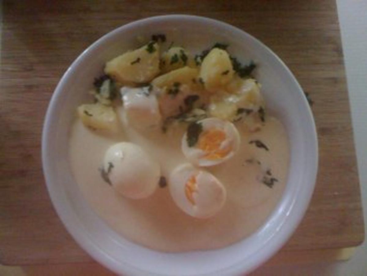 Gekochte Eier in Senfsauce un Petersilienkartoffeln - Rezept - Bild Nr. 2