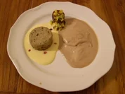 Bananenauflauf auf Ananas mit exotischen Früchten und Schokolade-Rum-Eis - Rezept