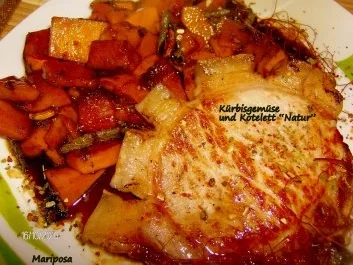 Rezept: Kürbisgemüse süß-sauer zu Kotelette "Natur" Bild Nr. 2 Kürbisgemüse süß-sauer zu Kotelette "Natur" - Rezept - Bild Nr. 2
