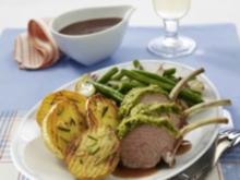 Gratiniertes Lammkarrée zu Grill- &amp; Pfannen-Kartoffeln - Rezept