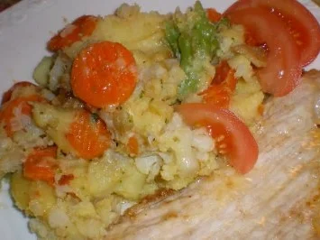 Stampfkartoffeln mit Kaisergemüse - Rezept