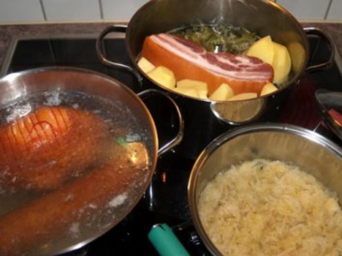 Speck mit Bohnen Dampfkochtopf