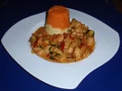 Hühnchenbrust mit Gemüse und Kartoffel-Karottenpüree - Rezept
