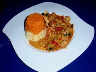 Hühnchenbrust mit Gemüse und Kartoffel-Karottenpüree - Rezept - Bild Nr. 8