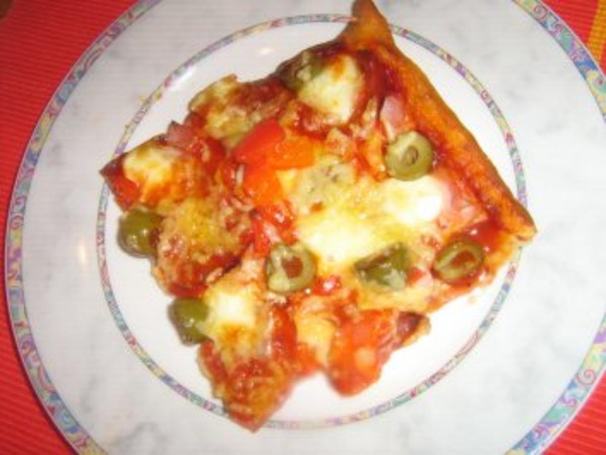 Pizza - Schinken mit Chorizo, Paprika und Minimozzarella - Rezept