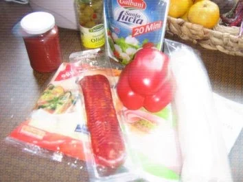 Pizza - Schinken mit Chorizo, Paprika und Minimozzarella - Rezept - Bild Nr. 2