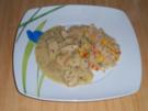 boto's Putengeschnetzeltes "Försterin Art" in Sahnesoße mit Champignons, Gemüsereis - Rezept