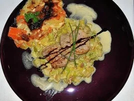 Rezept: Filetsteaks auf Safransahne-Lauch an Kartoffel-Birnengratin... Bild Nr. 11 Filetsteaks auf Safransahne-Lauch an Kartoffel-Birnengratin... - Rezept - Bild Nr. 11