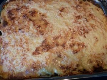 Cremiger Tagliatelle-Auflauf "Wirsing und Hack" - Rezept