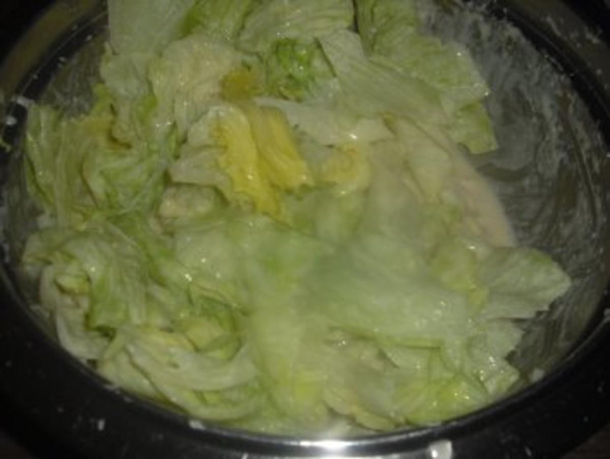 Seelachs mit Kartoffeln, Salat und Senfsoße - Rezept - Bild Nr. 5