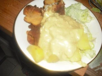 Rezept: Seelachs mit Kartoffeln, Salat und Senfsoße Bild Nr. 6 Seelachs mit Kartoffeln, Salat und Senfsoße - Rezept - Bild Nr. 6