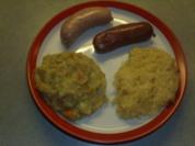Rezept: Fleischgerichte: Blut und Leberwurst gebrüht Fleischgerichte: Blut und Leberwurst gebrüht - Rezept