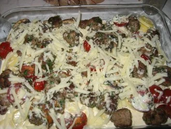 Kartoffel-Champignon-Auflauf mit Hackbällchen - Rezept - Bild Nr. 5