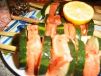 Lachs-Zuccini-Spieß - Rezept - Bild Nr. 4