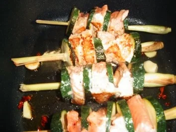Lachs-Zuccini-Spieß - Rezept - Bild Nr. 5