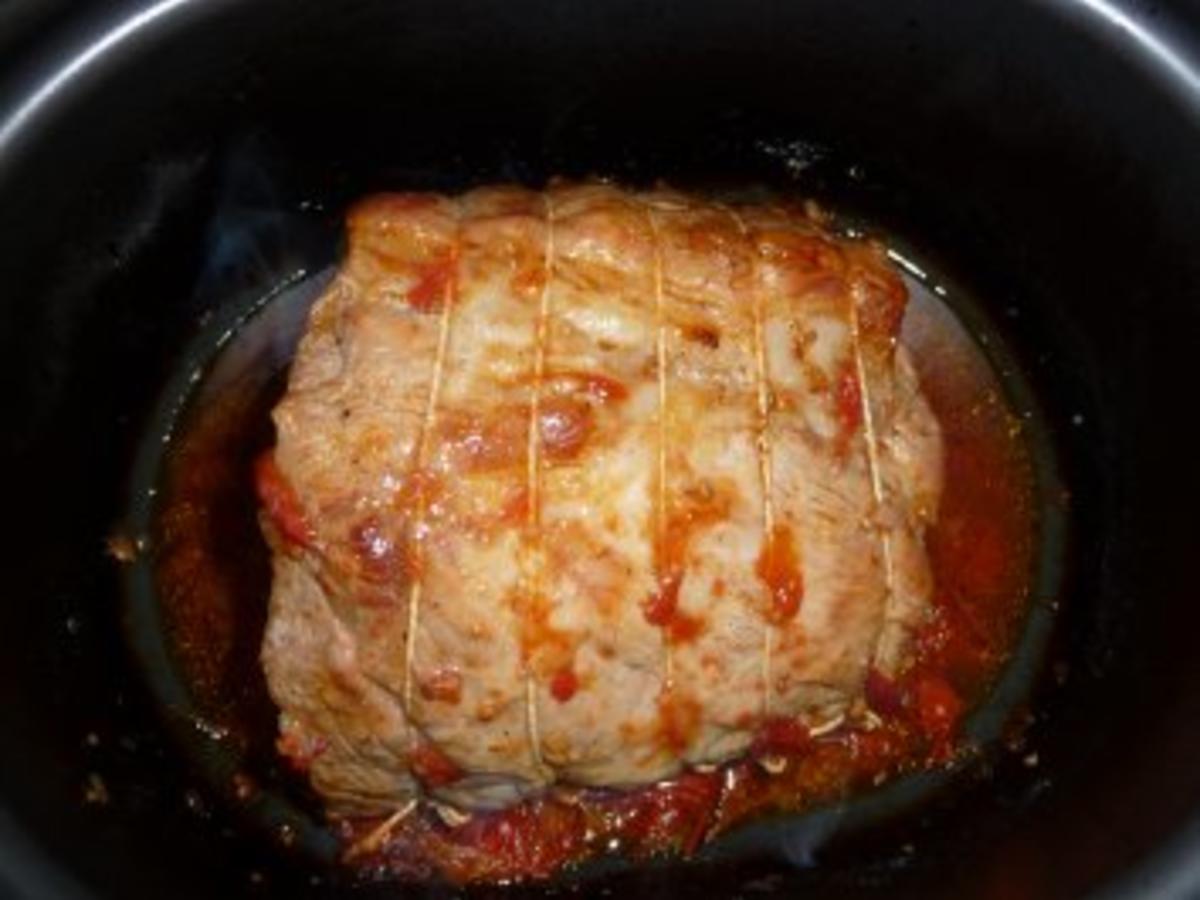 Schweinerollbraten..... mit grünen Bohnen und Kartöffelchen.. ein ...