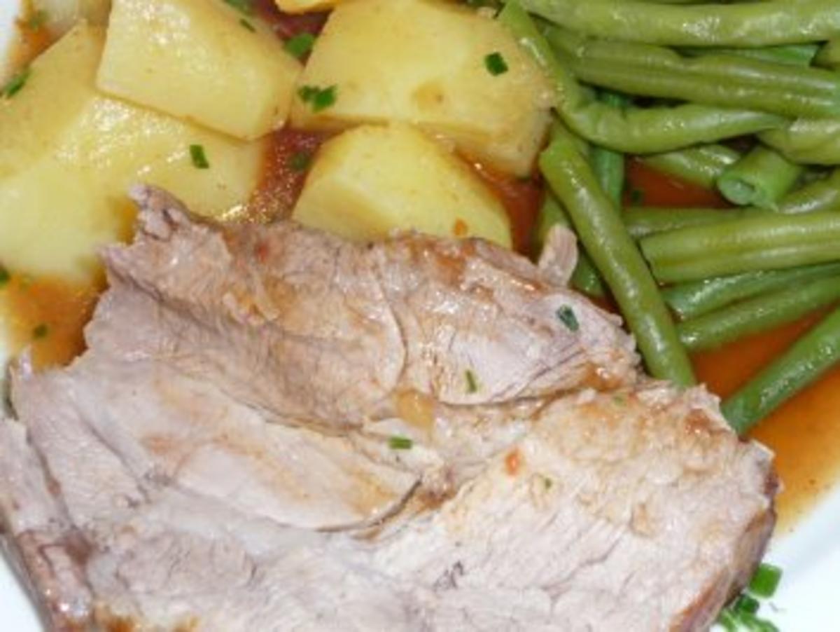 Rollbraten Mit Schweinerollbraten Und Zwiebeln In Streifen Rezept Mit Bild Kochbar De