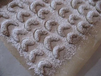 Rezept: Weihnachtsbäckerei-Mandel-Vanille-Bögen Weihnachtsbäckerei-Mandel-Vanille-Bögen - Rezept