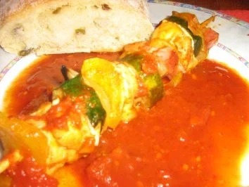 Hähnchenschaschlik mit einer scharfen Tomatensoße - Rezept - Bild Nr. 8