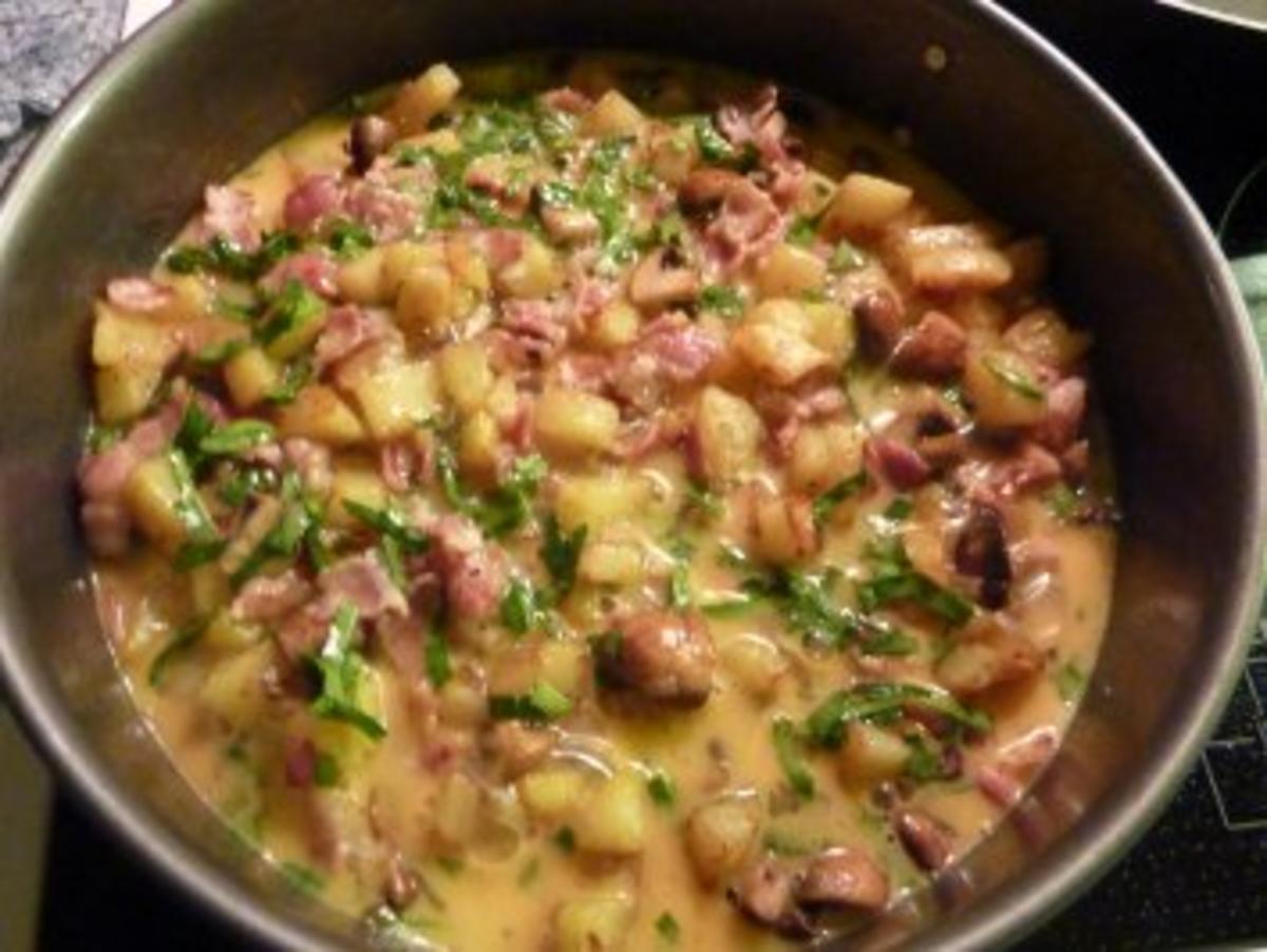 Kartoffel-Tortillia mit Speck und Champignons - Rezept - Bild Nr. 9