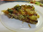 Kartoffel-Tortillia mit Speck und Champignons - Rezept