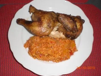 Rezept: Backhähnchen mit Djuvec-Reis Backhähnchen mit Djuvec-Reis - Rezept