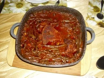 Beinscheibe lecker geschmort mit grünen Bohnen - Rezept - Bild Nr. 4