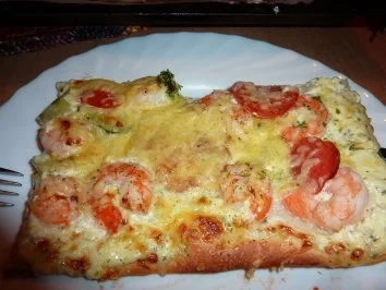 Gebäck herzhaft: Garnelenpizza - Rezept