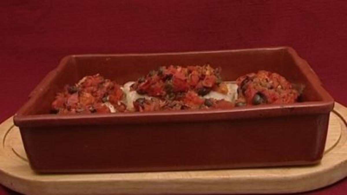 Seehecht sizilianische Art (Tommi Piper) - Rezept - kochbar.de