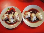 Rotweinbirnen mit weißer Schokolade - Rezept