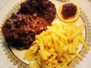 Hackfleisch vom Wild, mit Rotwein geschmort - - Rezept