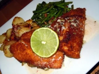 Paniertes Dorschfilet auf Limetten-Butter-Sauce - Rezept