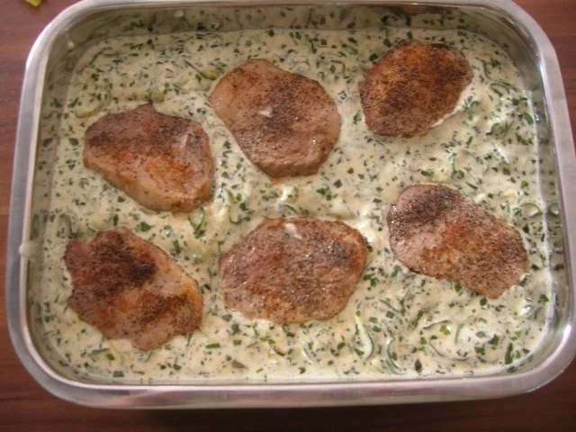 Schweinefilet auf Sahne-Zucchini mit Bandnudeln - Rezept - Bild Nr. 5