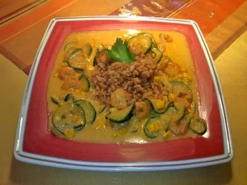 Risotto mit Shrimps, Mais und Zucchini - Rezept