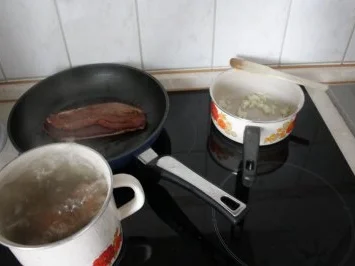 Ente mit Balsamicocreme-Soße an Bohnengemüse und Kartoffeln - Rezept - Bild Nr. 4