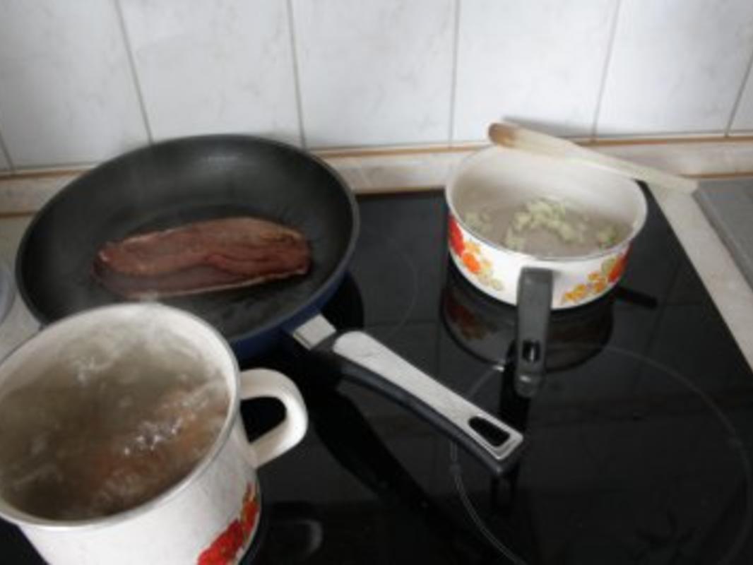 Ente mit Balsamicocreme Soße an Bohnengemüse und Kartoffeln - einfach ...