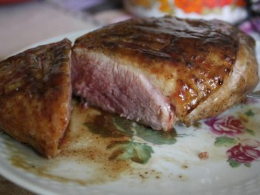 Ente mit Balsamicocreme Soße an Bohnengemüse und Kartoffeln - einfach ...