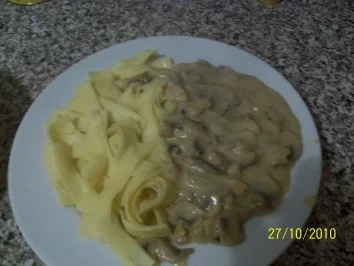 Putengeschnetzeltes mit käse - Rezept