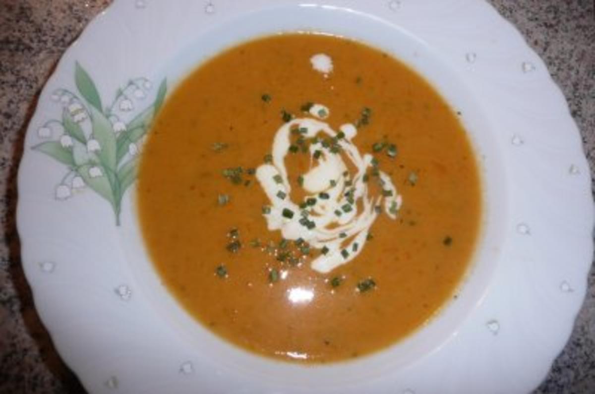 Süppchen: Möhren- Tomatencremesuppe - Rezept